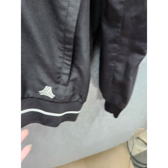Adidas Mens Black Hooded Full-Zip Jacket With White Stripes Large - Picture 4 of 6